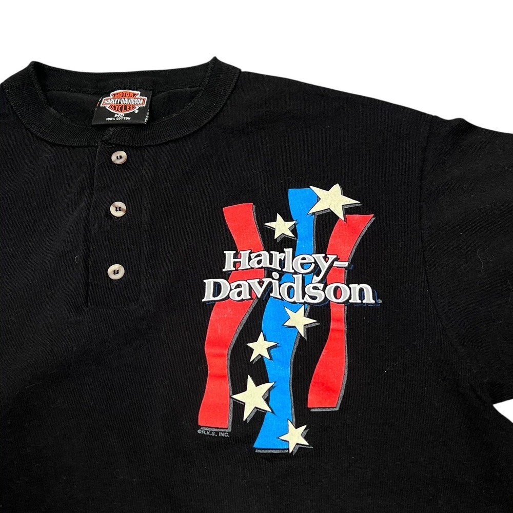 1993 Harley Davidson Henley T Shirt
Medium Black Downtown Seattle Washington USA - Picture 2 of 7